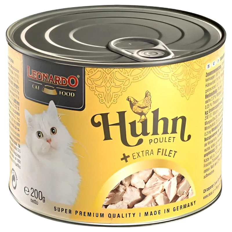 Leonardo Huhn + extra Filet 200 g, Katzenfutter, NEU - Bild 1 von 1