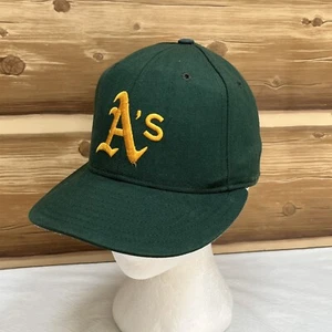 Cappello vintage Oakland Athletics aderente taglia 7 logo verde New Era 5950 lana uomo USA - Foto 1 di 12