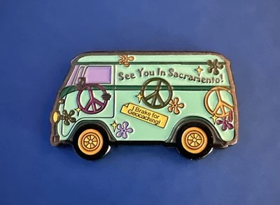 See You in Sacramento Sixties Theme Bus Geocoin - Image 1 of 2