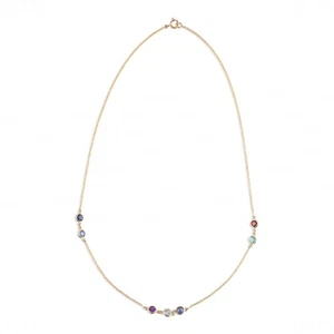 14K Gold Wire Wrapped Multi-Color Sapphire Necklace | Unique Jewelry Gift - Picture 1 of 3