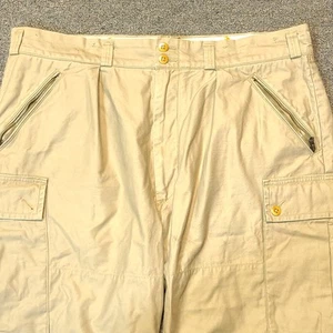 Polo Ralph Lauren Cotton Reverse Sateen Baggy Fit Cargo Pants Size 40X 26  Beige - Picture 1 of 6