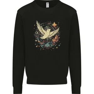 Freedom Dove in a Cosmic Wreath Peace Love Kids Sweatshirt Jumper - Picture 1 of 3