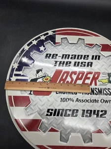 Jasper Engines And Transmissions Sign NOS Metal Tin Tack Up New USA Since 1942 - Picture 1 of 4