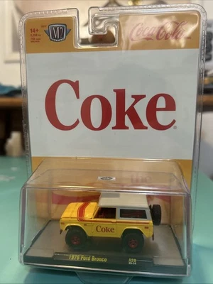 M2 Machines Coca Cola 52500-A28 1976 Ford Bronco Yellow  Coke CHASE 1/750 NIB - Image 1 of 4