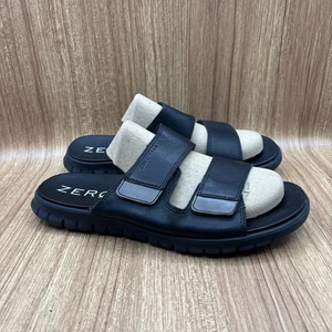 Sandalias Cole Haan Zerogrand de cuero negras con dos correas ajustables para hombre talla 9 M” - Imagen 1 de 8