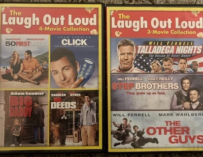 Laugh Out Loud 2 Pack DVD Bundle Lot 7 Movies 5 Discs Will Ferrell Adam Sandler - Image 1 of 4