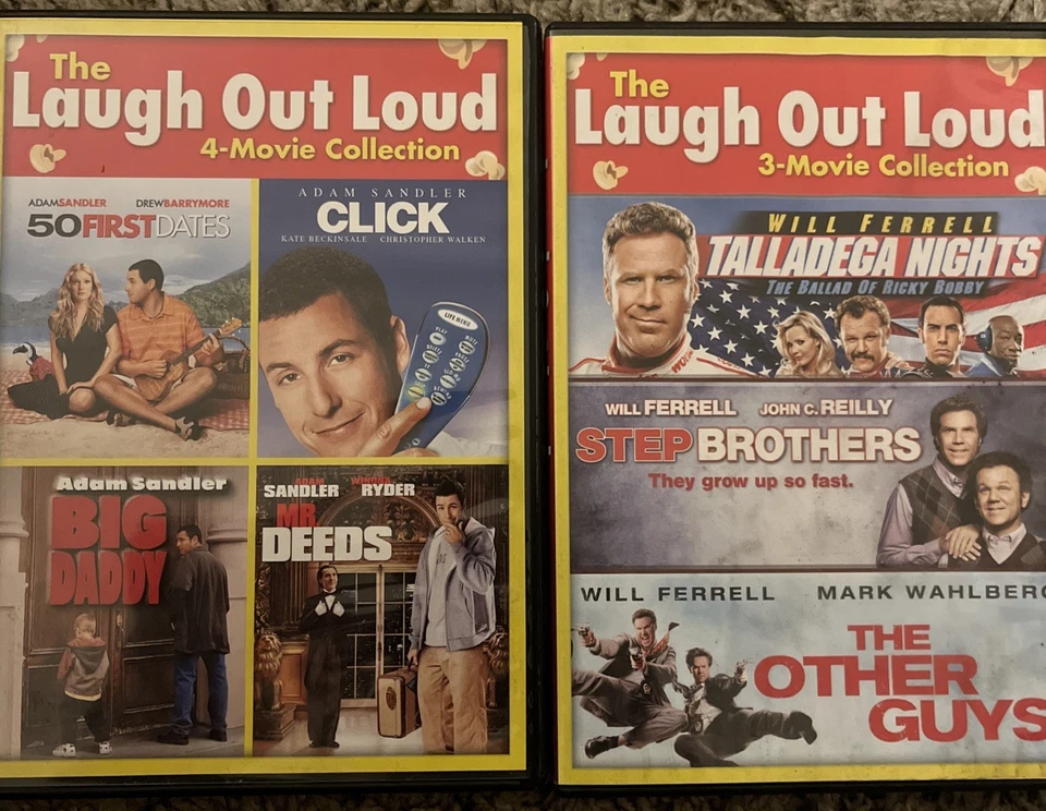 Laugh Out Loud 2 Pack DVD Bundle Lot 7 Movies 5 Discs Will Ferrell Adam Sandler - Image 1 of 4
