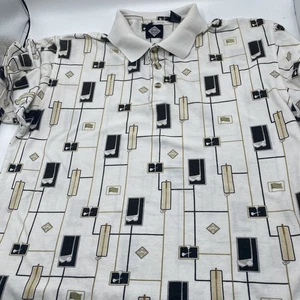 Polo picante vintage de palos de golf Tabasco estampado beige mediano para hombre - Imagen 1 de 6