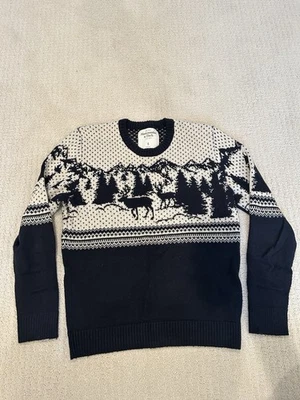 Abercrombie & Fitch Men’s Fair Isle Reindeer Sweater Navy Size Small Vintage - Image 1 of 4