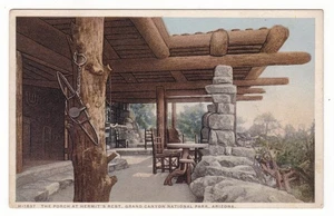 Fred Harvey antike Postkarte / Grand Canyon Arizona / Hermits Rest Veranda - Bild 1 von 2