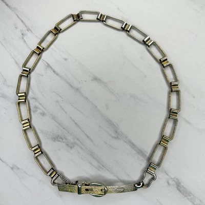 Cinturón de eslabones de cadena de metal tono dorado texturizado vintage talla XS Foto 1 de 4