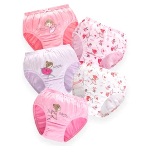 5/10 Pieces Cotton Girls Triangle Panties Cute Characters Pattern Children'S Und - Picture 1 of 10