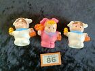 Fisher Price Little People Mattel,3x  Kids Easter Bunnies. 2 White And 1 Pink.