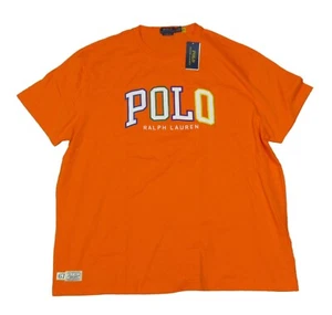 Polo Ralph Lauren Big & Tall Men's Orange Embroidered POLO Logo Crew-Neck Shirt - Picture 1 of 3