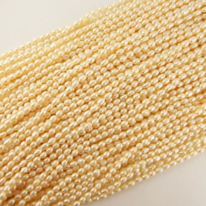 3x4mm Natural Ivory White Freshwater Pearls for jewelry making, Great luster - Picture 1 of 5