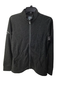 Callaway Womens Basics Long Sleeve Ottoman FULL Zip Pullover, Gray, Sm - Picture 1 of 3