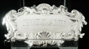 Antique Sterling Silver HOLLAND Decanter Label, William Hutton & Sons Ltd 1900 - Picture 1 of 7