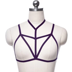 Women Harness Halter Body Harness Bra Caged Cupless Strappy Bralette Sexy - Picture 1 of 22