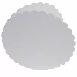 300gsm Scalloped Circle Card Blank with 8” Envelopes – Choose Quantity - White - Picture 1 of 3