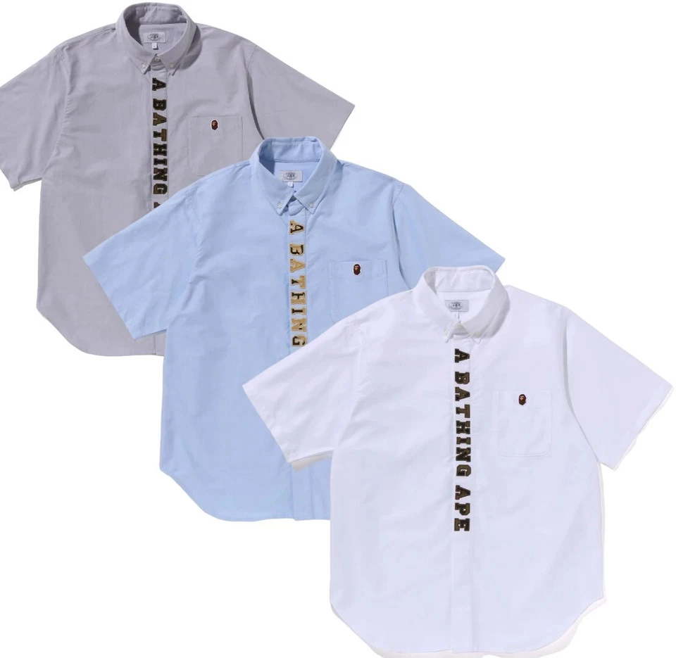 A BATHING APE BAPE 1ST CAMO APPLIQUE OXFORD BD SHIRT 1K25-132-001 MEN Japan - Image 1 of 1