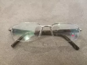 TAG HEUER Half Rim Eyeglasses Shinny Silver \ Sparkling Honey Brown TH 8202 51 - Picture 1 of 7