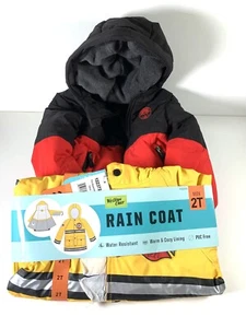 2 Toddler Boy Jackets: Firefighter Raincoat size 2T + Gerry Winter Coat 3T - Picture 1 of 21