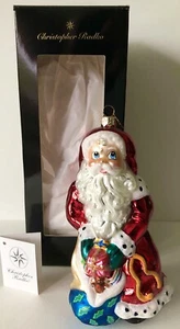 1999 Christopher Radko His and Hers 2 Sided Ornament Santa & Mrs Santa Claus 7” - Picture 1 of 7