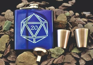 D20 Flachmann Set, RPG Geschenk, Dungeons and Dragons, dnd D&D TTRPG - Bild 1 von 6