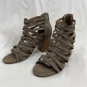 Jellypop Alyssa Mushroom Caged Women's Heeled Sandal in Taupe, Size 6 Medium - Picture 1 of 11