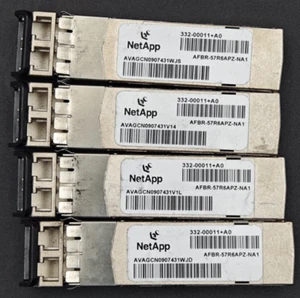 4 x NETAPP 332-00011+A0 AFBR-57R6APZ-NA1 AVAGO 4G MMF RICETRASMETTITORE SFP Inc IVA - Foto 1 di 5