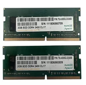 APACER 4GB (2x2GB) PC4-19200 DDR4-2400 RAM Laptop SDRAM SOD DDR4 2400 CL17 - Picture 1 of 2