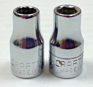 Vintage Craftsman Tools Sockets 43609 - 7/32" 12 Point - 43492 - 7/32" 6 Point - Picture 1 of 12