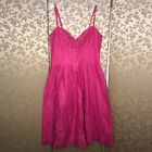 Lilly Pulitzer White Label Hot Pink Floral Eyelet Dress Size 4