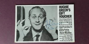 Vintage promotion card Hughie Green Gift Voucher Polyfoto 1960s printed signed - Foto 1 di 2
