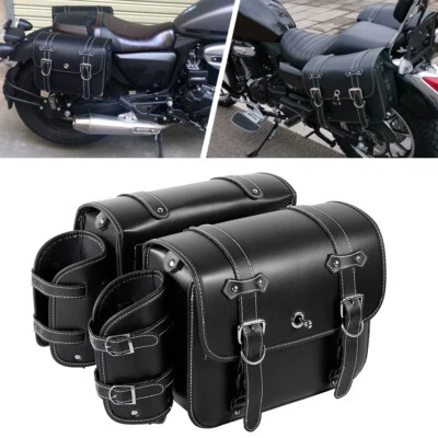 Motorcycle Side Saddle Bags For Honda Shadow Spirit ACE VT VLX 600 750 1100 - Image 1 of 4