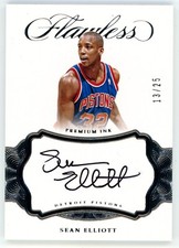 2016-17 Flawless Premium Ink Sean Elliott On-Card Auto 13/25 #RI-SE