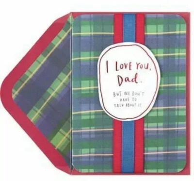 NIP Papyrus Happy Fathers Day Card $6.95 “I Love You Dad” New Plaid Father’s - Image 1 of 3
