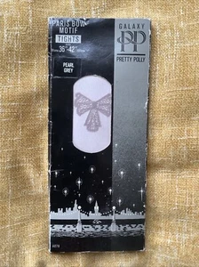 Vintage Pretty Polly Galaxy Motif Pantyhose Tights Medium Pearl Grey - Picture 1 of 9