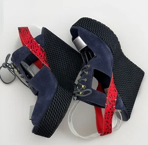 Adidas X Opening Ceremony NEW YORK Suede Lace Up Platform Wedge Women 10.5 2013 - Picture 1 of 11