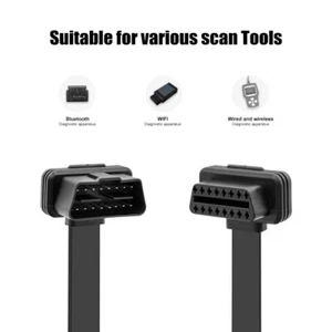 50cm 1 IN 2 Converted 16Pi connected Cable OBD Flat Extension Cable Or Switch - Bild 1 von 8