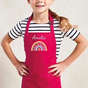 Personalised Kids Rainbow Apron - 9 Colour Options - Picture 1 of 8