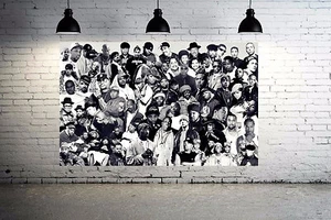 Old School Hip Hop Legends Rap Stars Collage Canvas Print Run DMC, LL Cool 24x18 - Picture 1 of 1