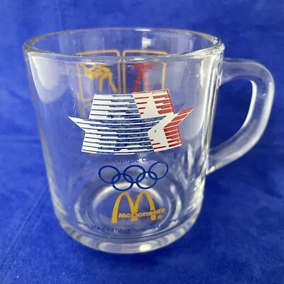 McDonalds 1984 Summer Olympics Glass Coffee Cup Anchor Hocking Las Angeles VTG - Image 1 of 4