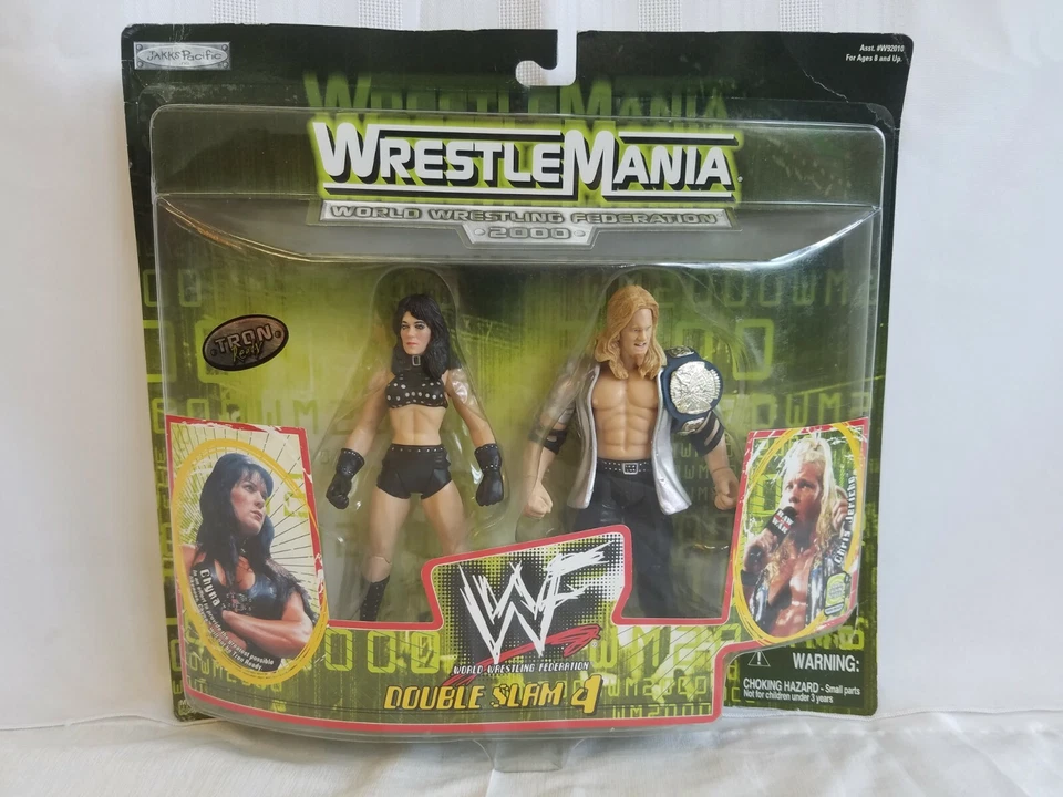 WWF WWE 2000 Wrestlemania Chyna & Chris Jericho Jakks Pacific Double Slam 4 Lot