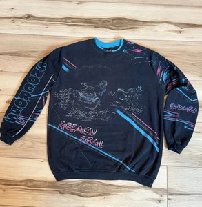 AU Sportswear Snowcross Snowmobile Sweatshirt All Over Print Graphic Vintage - Picture 1 of 13