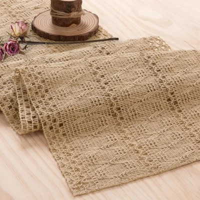 Burlap Boho Table Runner for Home Decor 120 Inches Long, Modern Farmhouse Dec... - Image 1 of 4