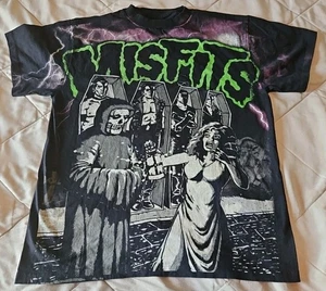 Misfits AOP Modern Vintage Punk Single Stitch T-Shirt Bootleg Tees Size Large - Bild 1 von 8