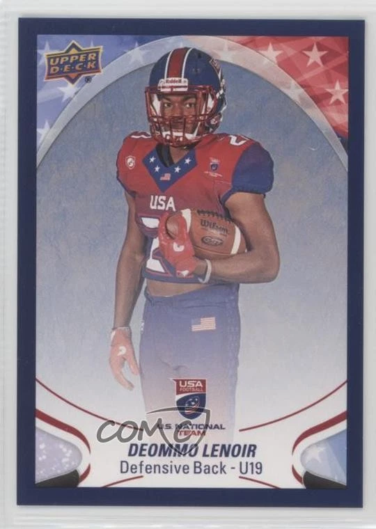 2017 Upper Deck USA Football Blue Border Deommo Lenoir #18 - Image 1 of 2