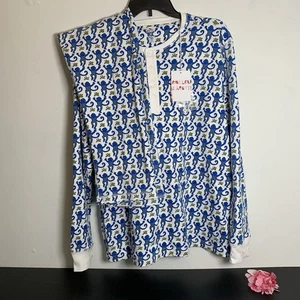 Roller Rabbit - Pijama Mono Spencer de dos piezas azul y blanco - Talla: M - Imagen 1 de 12