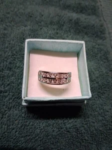 Bandring Größe 6 Rhodium/Sterling 2-reihig mit Zirkonia von Swarovski (998) - Bild 1 von 10
